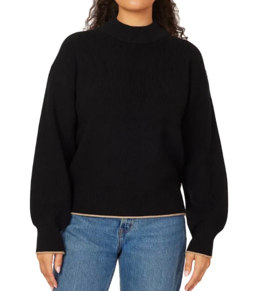 Scotch & Soda women’s Black Viscose blend mock neck black sweater in size XXL